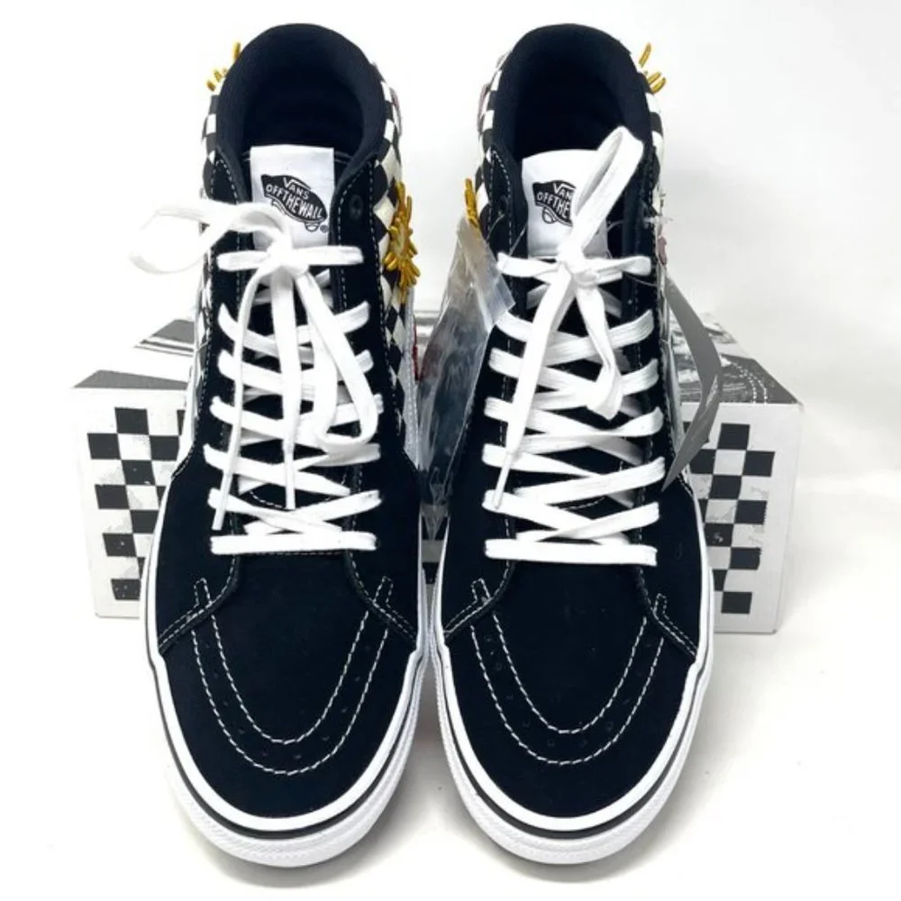💖MEGA SALE💖Vans Sk8 Hi Men  Checkered Black White Skate Sun   VN0A5FCC89C - Picture 8 of 11